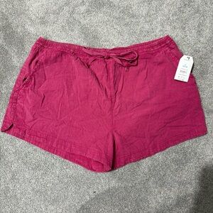 NWT Time and True Women’s Drawstring Shorts - hot pink wash, relaxed fit, size L